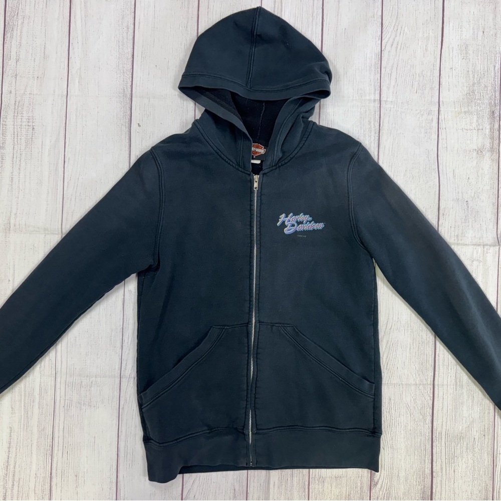 Harley-Davidson navy jacket with hood